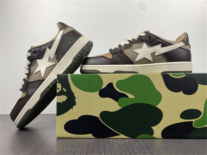 .A Bathing Ape Bape SK8 Sta Brown Ivory