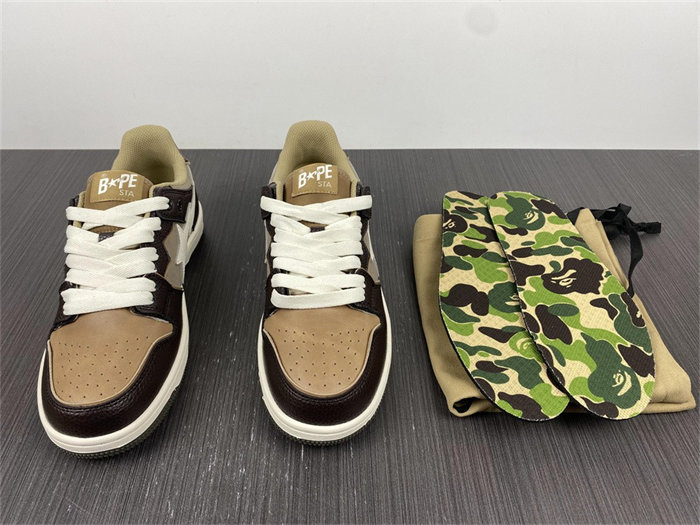 .A Bathing Ape Bape SK8 Sta Brown Ivory