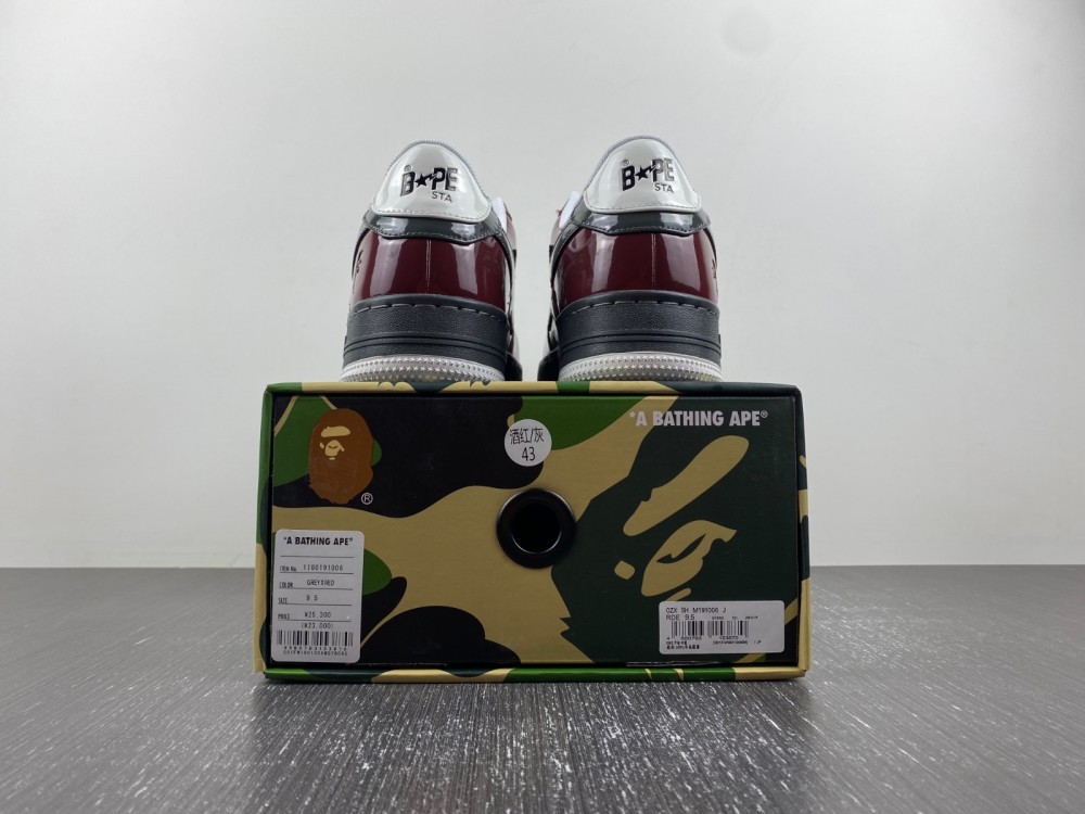 A Bathing Ape Bape Sta Nostalgic Burgundy Grey